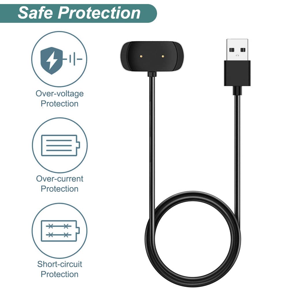 Charger Cable for Amazfit Bip 5, Bip 3, Bip U, T-Rex Pro, GTS 4 Mini, GTS 2, GTS 2 Mini, GTS 2e, GTR 2, GTR 2e, Active, USB Charging Cable Dock Cord 3.3ft Smartwatch Accessories
