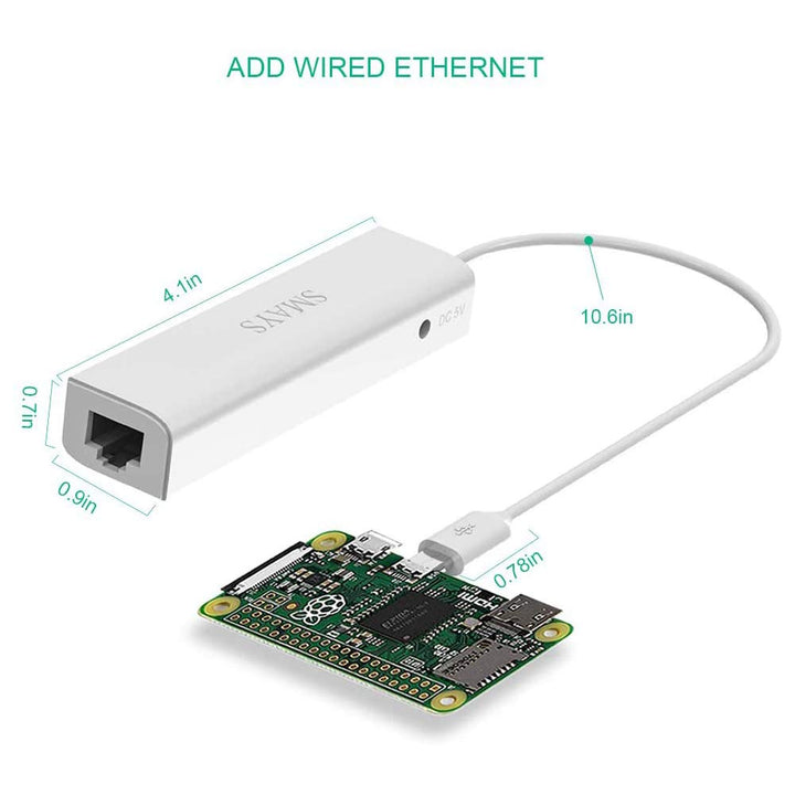 Micro USB OTG hub ethernet Adapter for Raspberry Pi Zero, Android Tablet, Google Chromecast Stick - Powered USB OTG hub