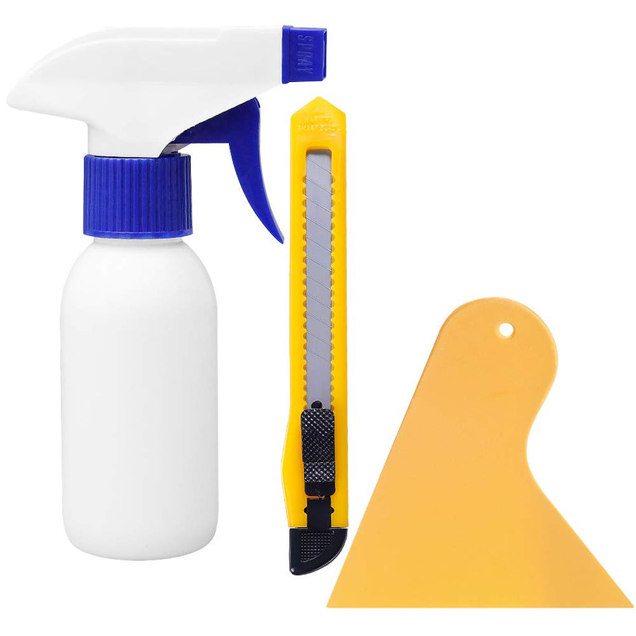 Window Tint Kit, Window Privacy Film Installation Tint Tools, 3 Pieces Easy to Apply Privacy Window Film and Car Glass Application Kit Include Vinyl Squeegee, Utility Knife, Spray Bottle