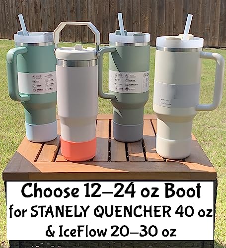 Boot Sleeve for Hydro Flask Bottles & Travel Tumbler-Stanley Quencher Tumblers-Owala & Simple Modern Tumblers, Anti-Slip Protective Cover (Black, Fits Hydro 12-24oz/Stanley 40oz Quencher)