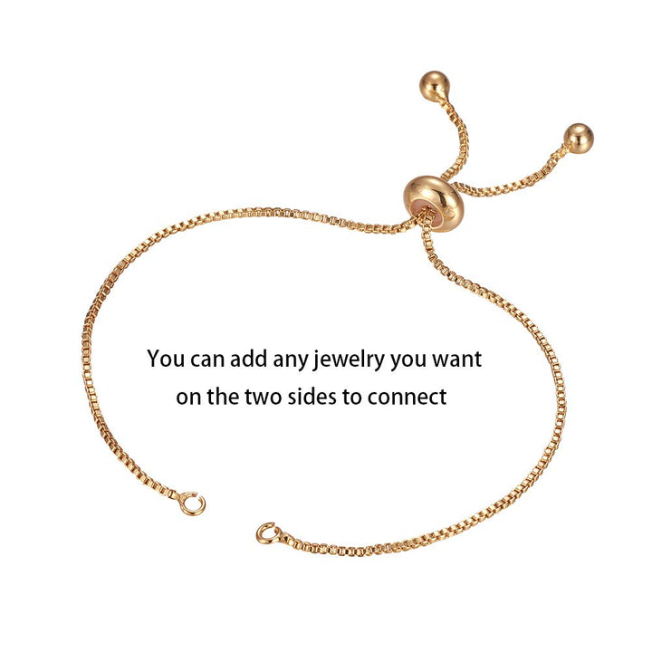 10pcs Adjustable Slider Bracelet Slider Extender Chains Friendship Bracelets with Round Charms for Jewelry Making DIY 9 Inches(240mm) G
