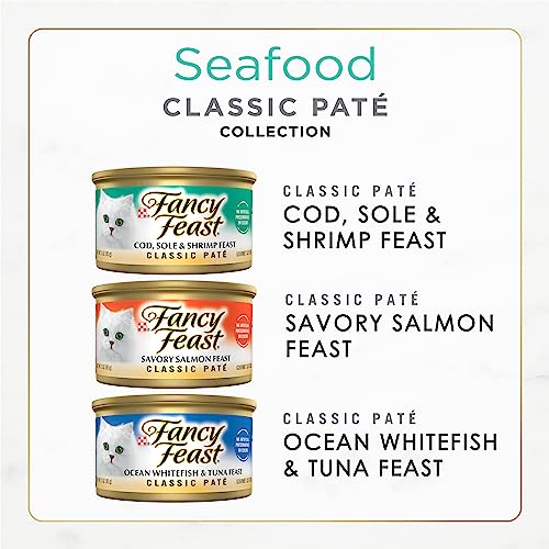 Purina Seafood Classic Pate Collection Grain Free Wet Cat Food Variety Pack - (2 Packs of 12) 3 oz. Cans