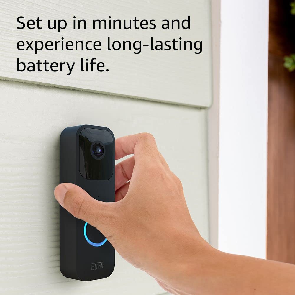 Video Doorbell (newest model), Two-way audio, HD video, motion and chime app alerts and Alexa enabled — wired or wire-free (Black)