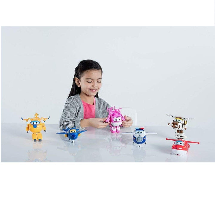Toys, Jett Transformer Toys 5 Inch, Airplane Toy for Kids 3-5 Years Old, Transforming from Toy Jet to Robot, Real Mobile Wheels, Birthday Party Supplies for Preschool Boys and Girls Red
