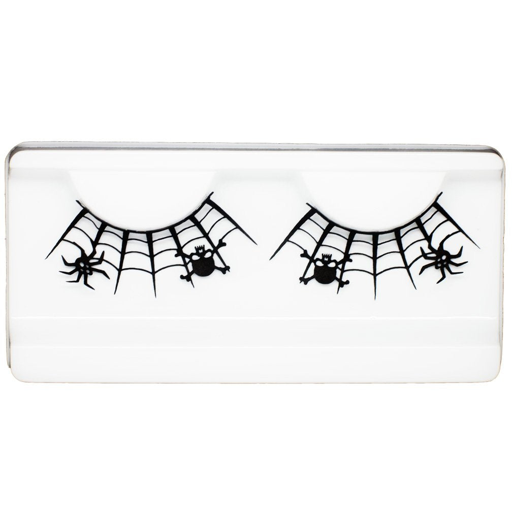 Dark Skull And Spider Web Black Lace Paper Lashes Fashion Costume Party False Eyelashes 1 Pairs