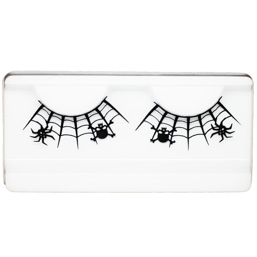 Dark Skull And Spider Web Black Lace Paper Lashes Fashion Costume Party False Eyelashes 1 Pairs