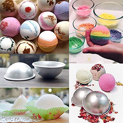 Bath Bomb Molds 4 Set 8 Pieces, DIY Metal Bath Bomb Mold 3.5 Inches 9CM, Bath Bomb Making kit, Bath Bomb Press Soap Making Mold Supplies Kit