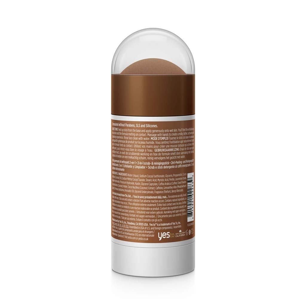 Coconut Coffee 2-In-1 Scrub & Cleanser Stick, Exfoliating & Cleansing Formula To Wash Away Dirt & Grime While Packing A Hydration Punch With Coconut Oil, Natural Vegan & Cruelty Free, 2.5 Fl Oz