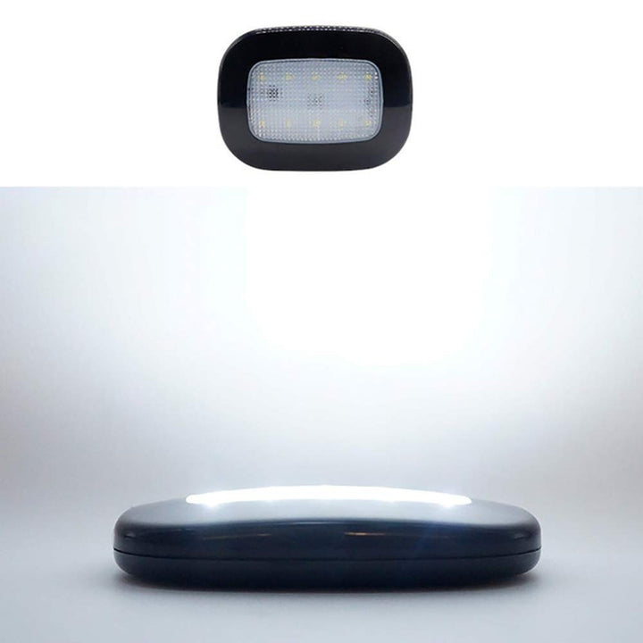 Car Interior Dome Light 10LED Ceiling Roof Lamp 12V USB Rechargeable Reading Lights for Trailer/Van/Yacht/Boat/Caravan(Black+White)