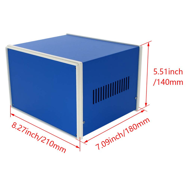 8.27 x 7.09 x 5.51 Dustproof Electronic Junction Box Metal Enclosure Project Box for Electronic Projects Blue