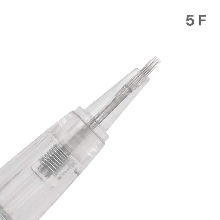 Row 5F Tattoo Needles and Caps for Permanent Makeup Set Eyebrow Tattoo Tips Microblading Pen (Pack of 10)
