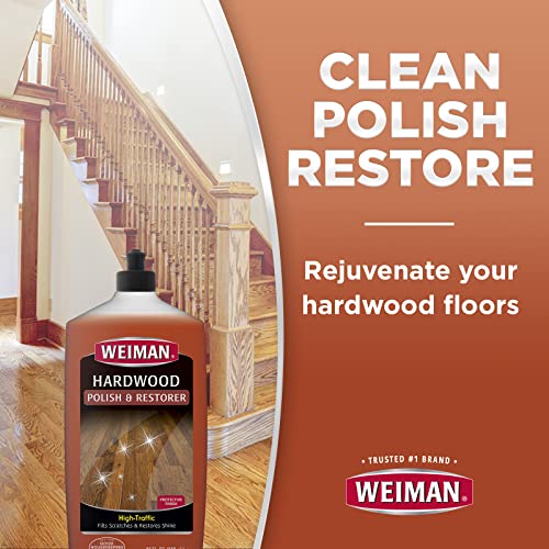 Wood Floor Polish and Restorer - 32 Ounce - High-Traffic Hardwood Floor, Natural Shine, Removes Scratches, Leaves Protective Layer, Packaging May Vary