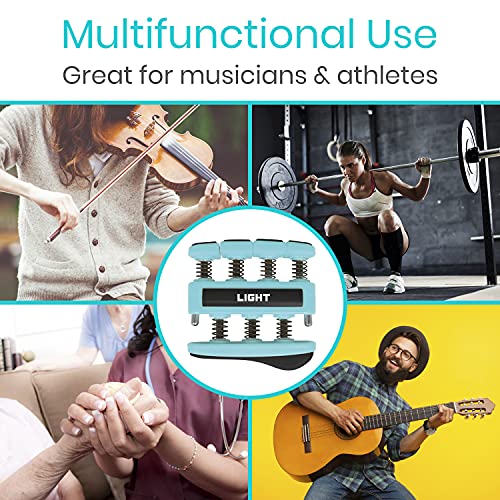 Finger Strengthener (3 Pack) Hand Grip Equipment for Guitar, Musicians, Rock Climbing & Therapy - Gripper with Exercise Guide for Strengthening Muscles