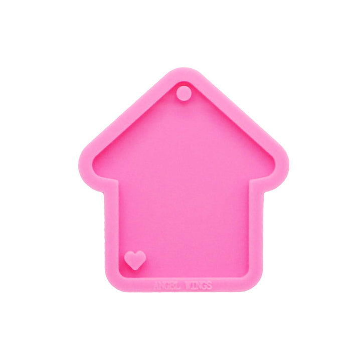 Shiny Glossy Christmas House Shape Resin Keychain Mold Epoxy Resin Silicone Molds Key Ring Pendant Molds Resin Home Decoration Mould for DIY Cute House Clay Mold Chocolate Fondant Molds
