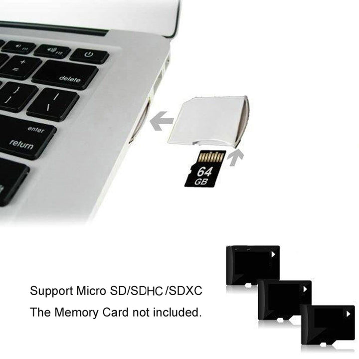 Micro SD TF to SD Card Kit Mini Adaptor for Extra Storage Air/Pro/Retina White