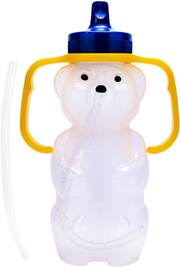 Honey Bear Straw Cup for Babies - BPA-Free, Food-Grade Therapy Sippy Bottles for Speech and Feeding Training - Leak-Proof, Licensed Speech Pathologist (Single, 7, Ounce)