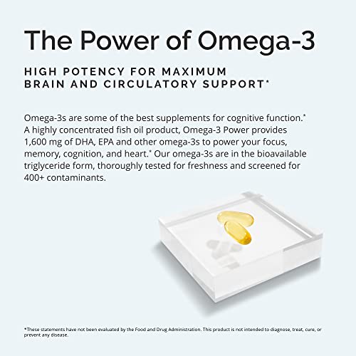 Dr Amen Omega-3 Power - 60 Capsules - Joint & Immune Support Supplement - Contains DHA & EPA - Gluten Free - 30 Servings