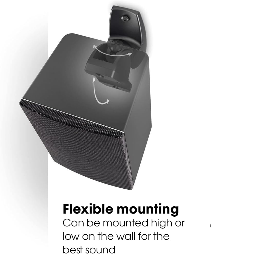 Vogel's VLB 500 Universal Speaker Wall Mount Set Swivels up to 180º (Left/Right) Can be Tilted up to 20º Pre-Assembled Max. 11 lbs (5 kg) Black 2 mounts