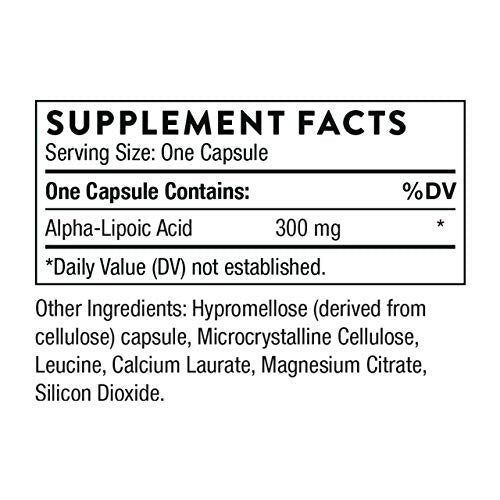 Alpha-Lipoic Acid - 300 mg - Supplement Liver Detox, Antioxidant Support, Nerve Health and Mental Sharpness* - 60 Capsules
