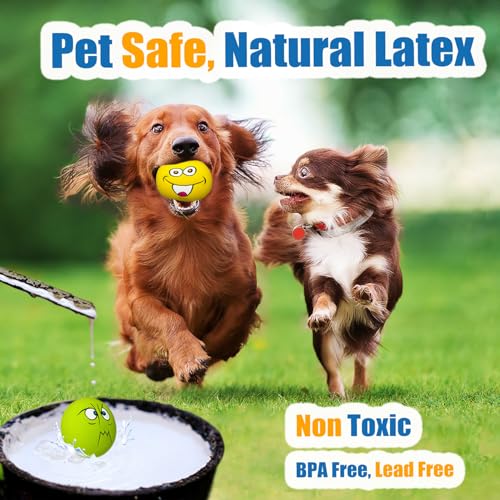 Latex Dog Squeaky Toys Rubber Soft Dog Toys Chewing Squeaky Toy Fetch Play Balls Toy for Puppy Small Pets 6pcs for Mini, Small Breeds, 2.28*2.28*1.30