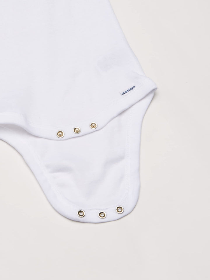 Baby 5-Pack Solid Onesies Bodysuits, White, 0-3 Months