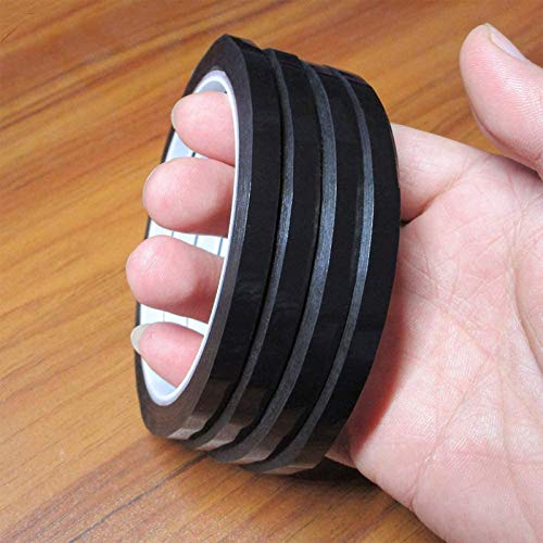 4 Rolls 1/8” Whiteboard Tape, Graphic Tape Pinstripe Tape Dry Erase Board Tape Adhesive Graphic Art Tape Grid Marking Tape, 216 Feet Long per Roll (Black)