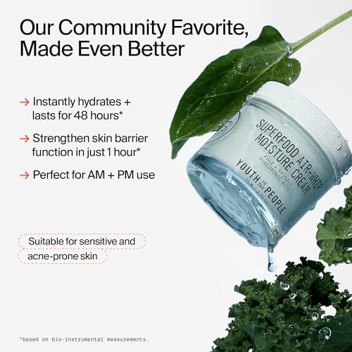 Air-Whip Moisture Face Cream - Gel Moisturizer & Face Primer - Lightweight Green Tea + Hydrating Hyaluronic Acid Moisturizer - Plumping, Anti-Aging, Sensitive Vegan Skincare (2oz)