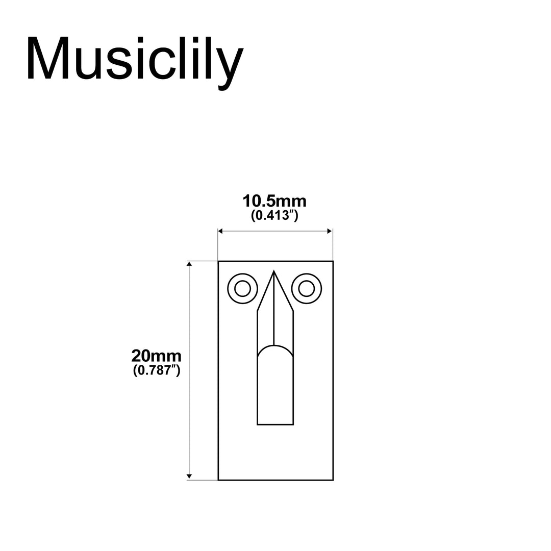 Pro 10.5mm Modern Style Zinc Alloy Bridge Saddles for Strat Tele Electric Guitar, Chrome (Set of 6)