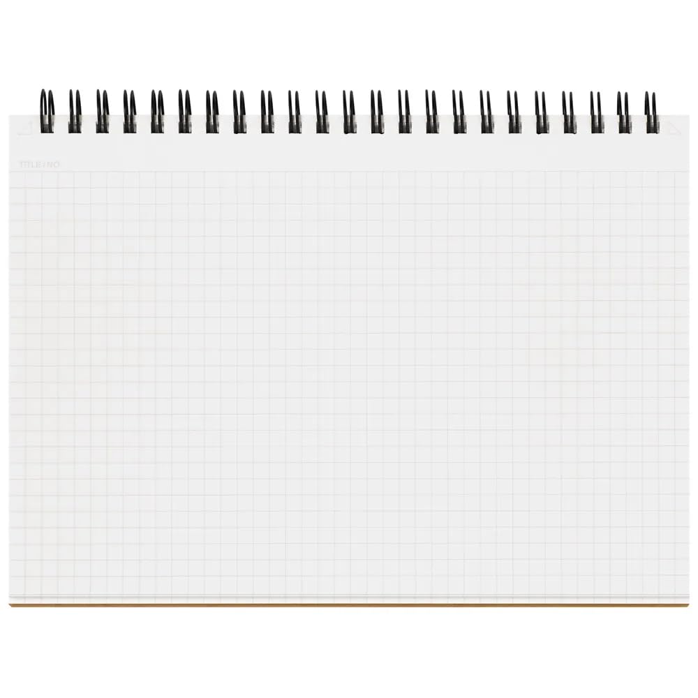 MNEMOSYNE Notebook 5.83 x 8.27 Inches (Horizontal A5), 5mm-squared, 70 Sheets (N182A), White