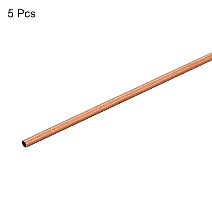 Copper Round Tube 2mm OD 0.2mm Wall Thickness 300mm Length Pipe Tubing 5 Pcs