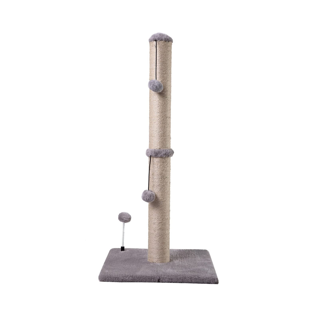 34“ Tall Cat Scratching Post Premium Basics Kitten Scratcher Sisal Scratch Posts Trees with Hanging Ball for Indoor Cats, Gray