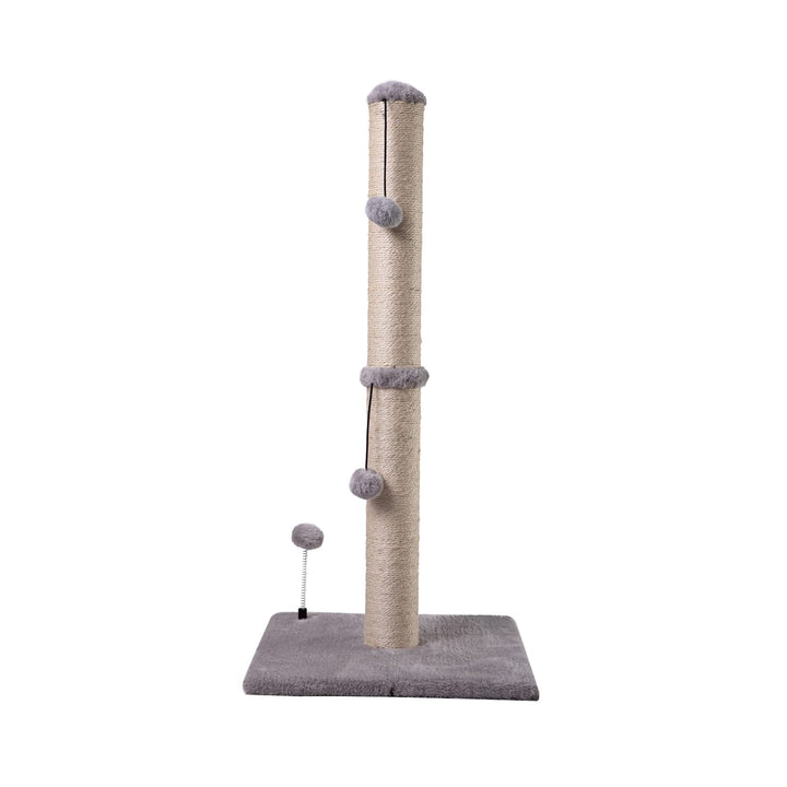 34“ Tall Cat Scratching Post Premium Basics Kitten Scratcher Sisal Scratch Posts Trees with Hanging Ball for Indoor Cats, Gray
