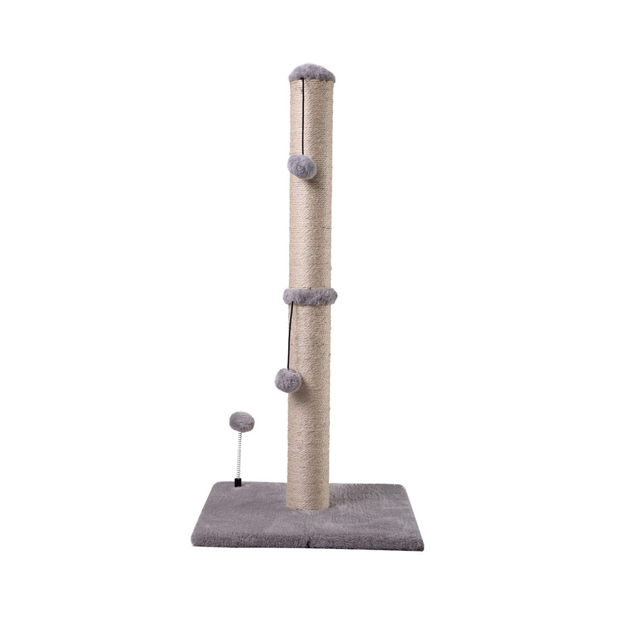 34“ Tall Cat Scratching Post Premium Basics Kitten Scratcher Sisal Scratch Posts Trees with Hanging Ball for Indoor Cats, Gray