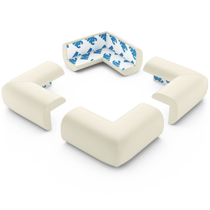 Foam Corner Covers Baby Safety - PreTaped Corner Protectors, Off White, 12 Pack, Small