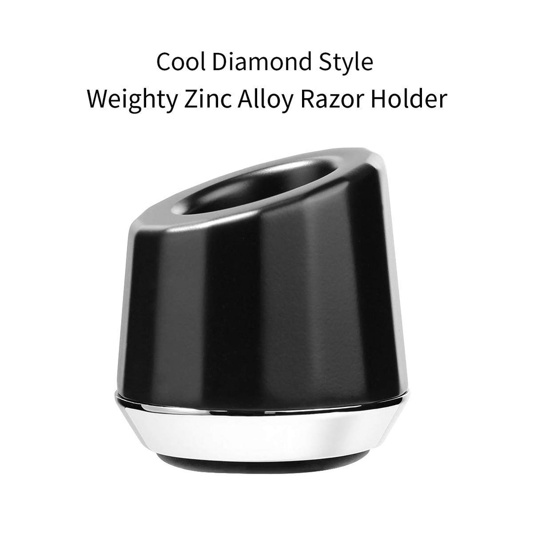 Men's Shaving Razor Stand, Zinc Alloy, Safety Razor Holder Base, Opening Dia 0.78 (2cm), Razor Holder for Men (Black)