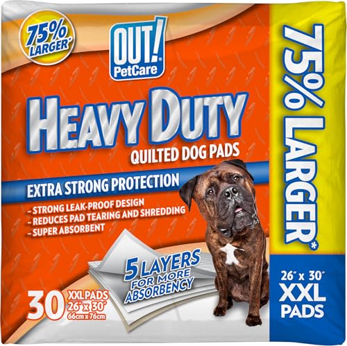 Petcare XXL Dog Training Pads, Heavy Duty Dog Pee Pads XXL, Jumbo Puppy Pads, Wee Wee Pads for Dogs and Puppies, Dog House Training, Leak Proof, Safe, Disposable, 26x30, 30 Ct
