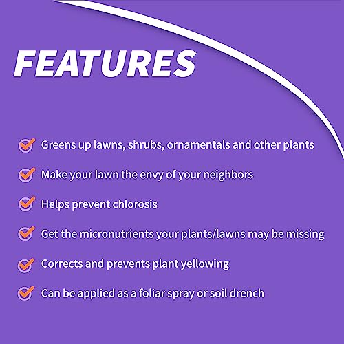 Garden Rich Liquid Iron + Micronutrients, 32 oz Concentrate for Outdoors, Keeps Lawn and Garden Green