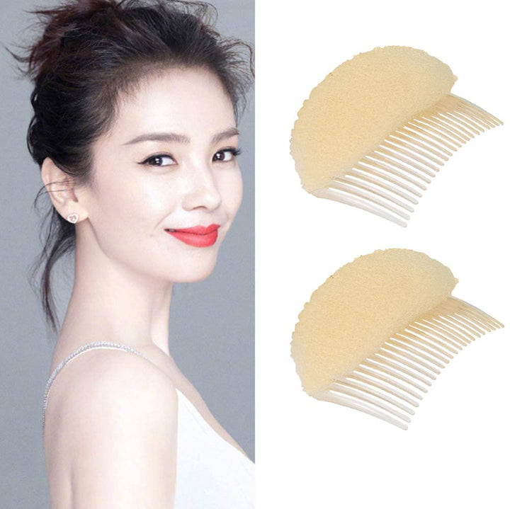 2PCS Women Lady Girls Soft Sponge Foam Hair Base Inserts Bump Up Hair Pads Stick Bun Maker Hair Styling Clip Hair Comb Braid Tool Hair Styling Accessories Brown: Brown