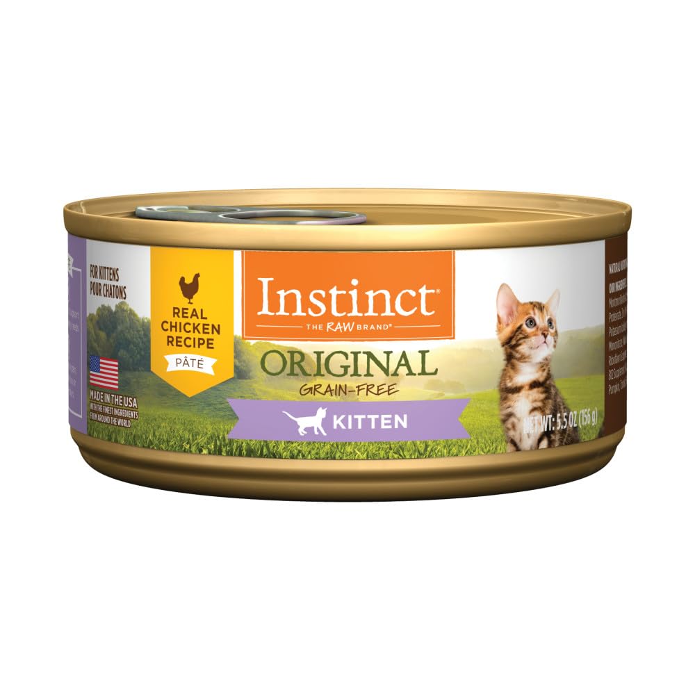 Original Pate Kitten Wet Cat Food, Grain Free - Real Chicken, 5.5 oz. Cans (Pack of 12)