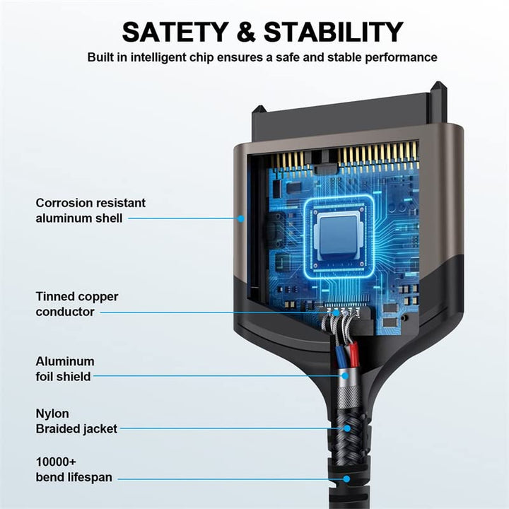 5Gbps USB-C Type-C to SATA 22 Pin Adapter Cable for 2.5 Hard Disk Driver SSD Laptop