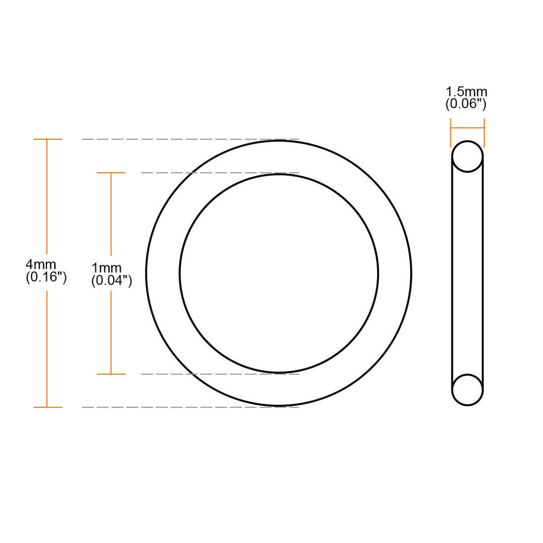 Silicone O-Rings, 4mm OD 1mm ID 1.5mm Width VMQ Seal Gasket for Compressor Valves Pipe Repair, White, Pack of 10