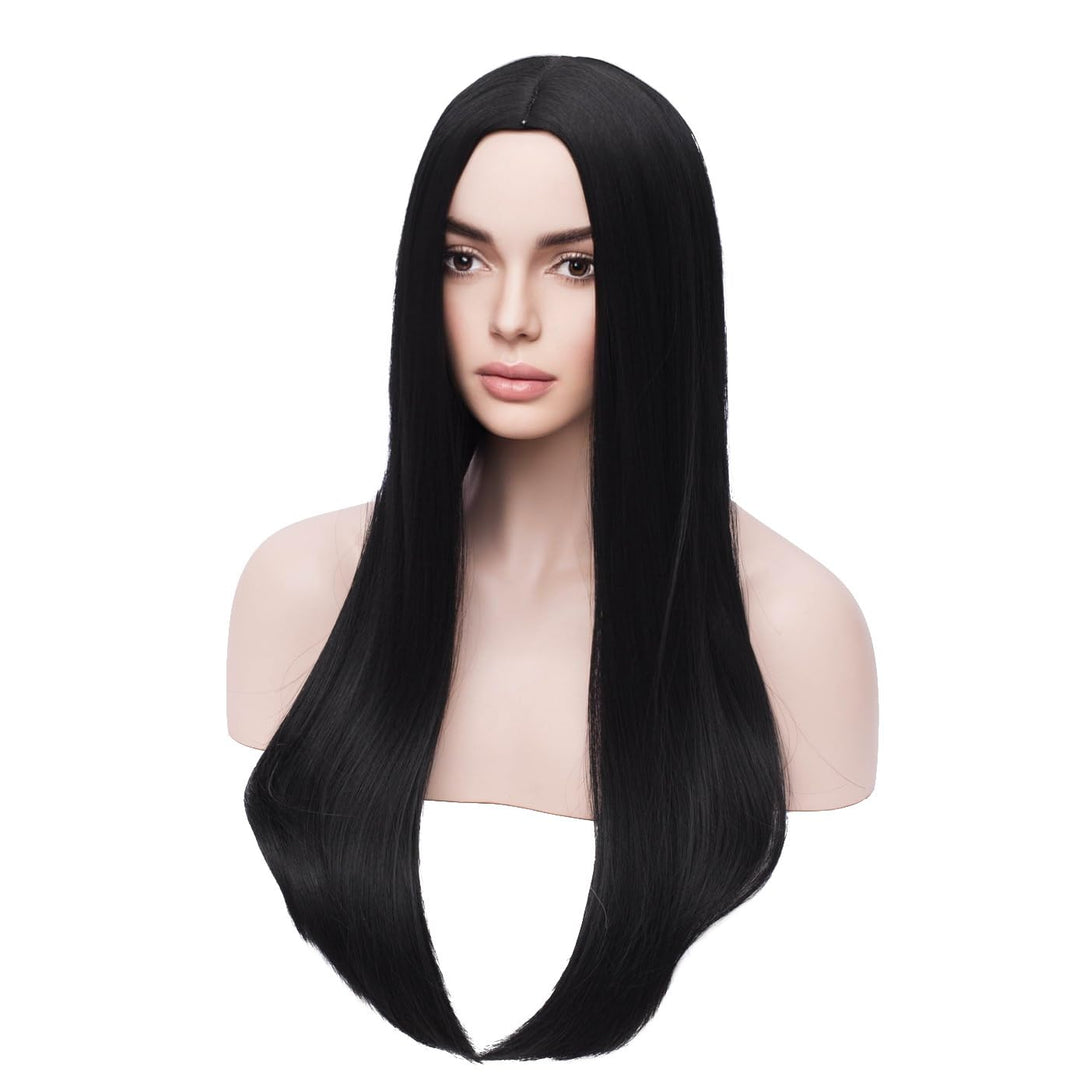 Blonde Ombre Long Straight Wigs for Women Girls Dark Roots Ash Blonde Synthetic Wigs for Daily Party Wig Cap Included