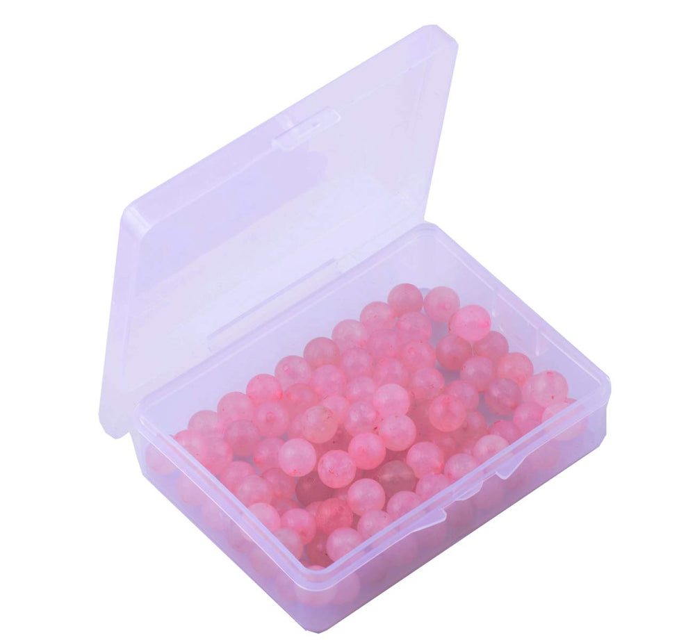Natural Stone Beads 100pcs 8mm Rose Quartz Round Genuine Real Stone Beading Loose Gemstone Hole Size 1mm DIY Charm Smooth Beads for Bracelet Necklace Earrings Jewelry Making (Pink Rose Quartz, 8mm)