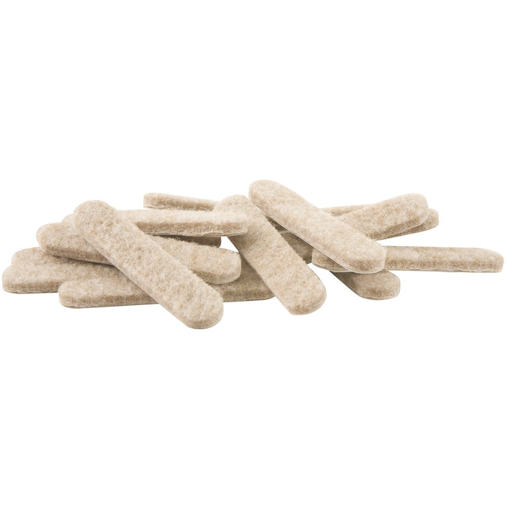SoftTouch Self-Stick Heavy Duty Felt Strips for Hard Surfaces (1/2 x 2-5/8), (16 Piece) - Oatmeal