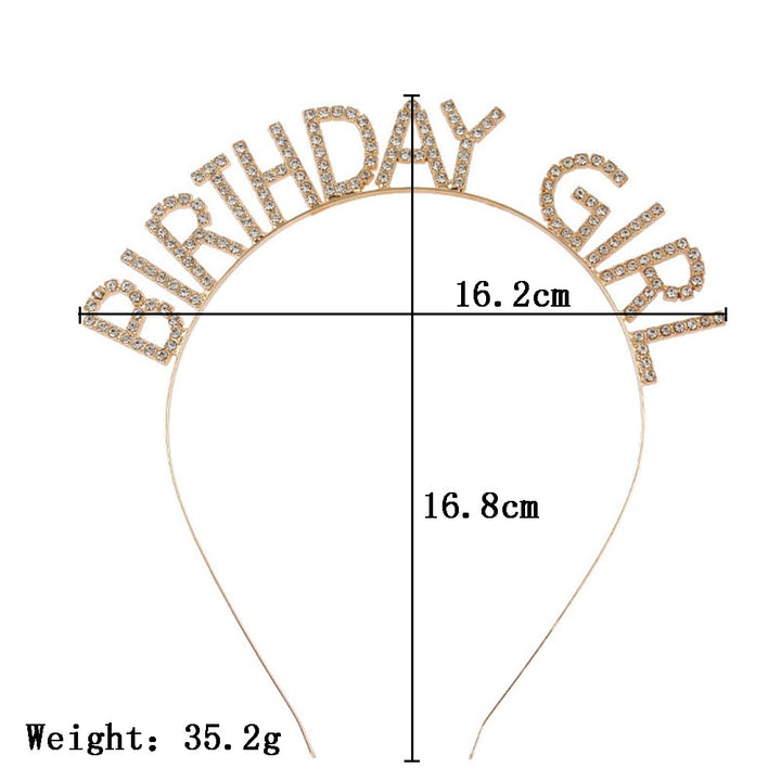 Happy Birthday Girl Headband Gold Headpiece Birthday Crown for Women Girls Birthday Tiara Headbands for Daughter BFF Birthday Hair Band Accessories for Women Girls Head Band
