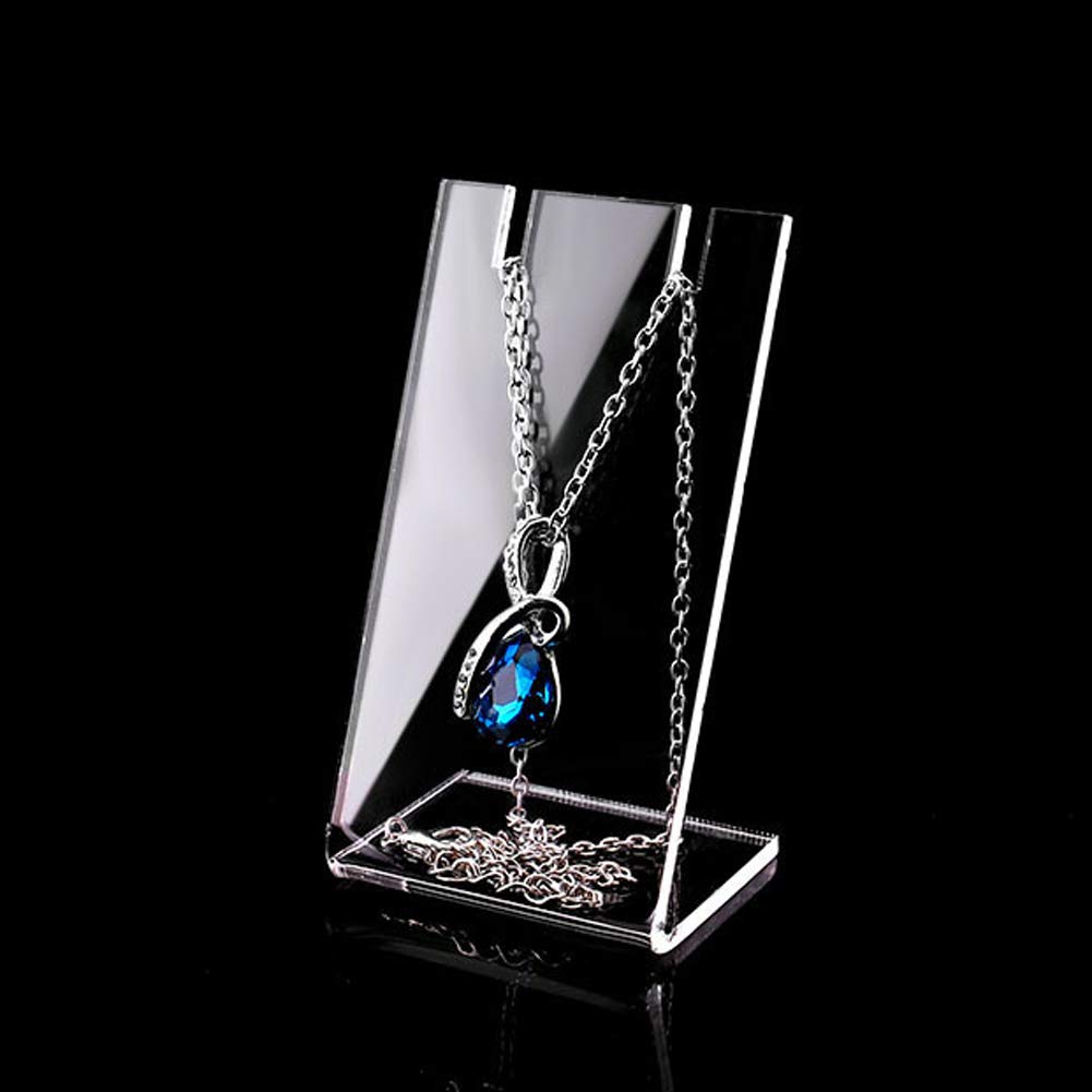 4Pcs Acrylic L Shape Earring Display Stand Rack Showcase Retail Display Case Holder for Earring Necklace Pendant Jewelry Photography Display Props, Clear