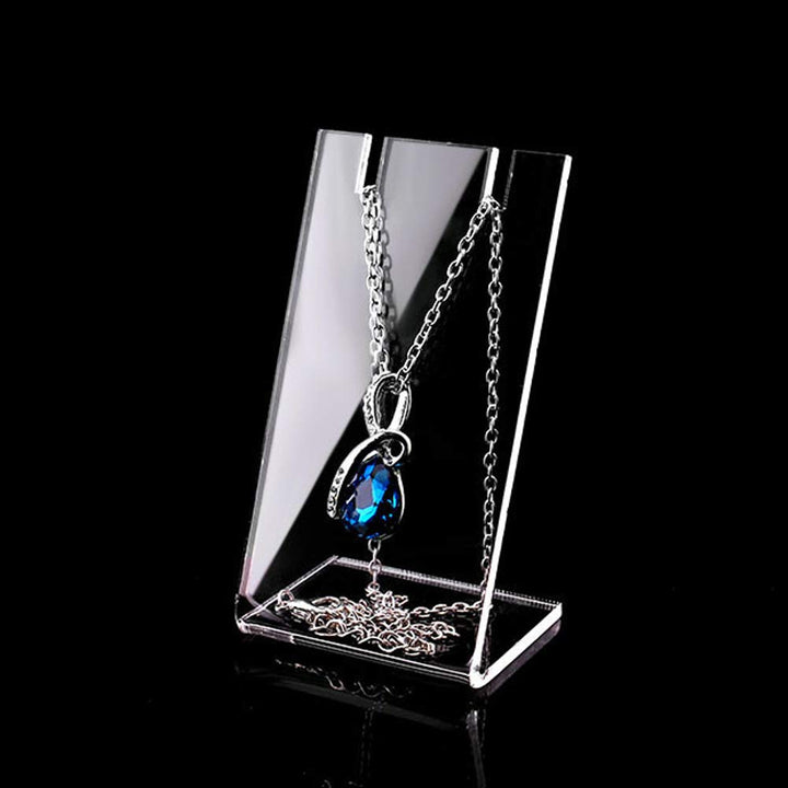 4Pcs Acrylic L Shape Earring Display Stand Rack Showcase Retail Display Case Holder for Earring Necklace Pendant Jewelry Photography Display Props, Clear