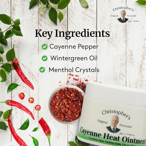 Christopher's Original Formulas Cayenne Heat Ointment, Warming Herbal Topical for Discomfort & Circulation, 2 fl oz