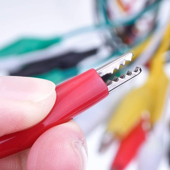 10pcs 12inch Alligator Clip to Breadboard Jumper Wires Test Lead, Alligator to Male and Female Jumpers for Arduino,Breadboard,Raspberry Pi(5 Male+5 Female)