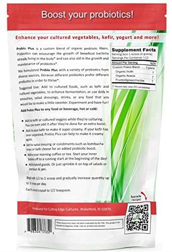 Prebio Plus Prebiotic Fiber Powder Best Custom Blend of Organic Prebiotic Fibers Dietary Supplement 8 oz